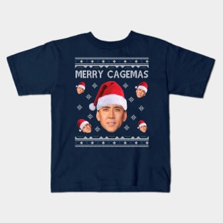 Merry Cagemas Christmas Nicolas Cage Knit Kids T-Shirt